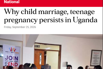 Why child marriage, teenage pregnancy persists in Uganda: Daily Monitor UG